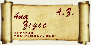 Ana Žigić vizit kartica